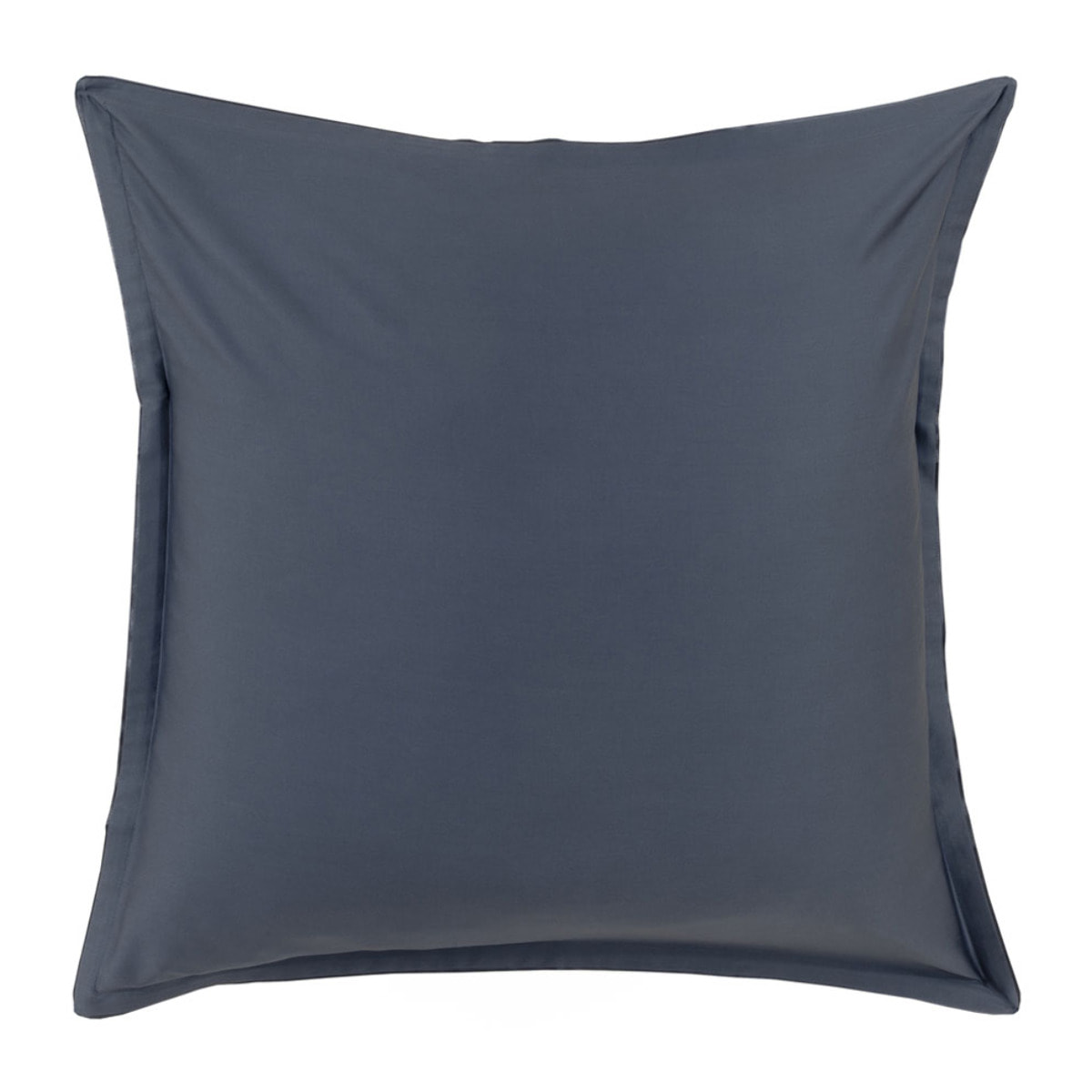 Taie d'oreiller unie en satin de coton bio, TEOPHILE, Bleu Marine