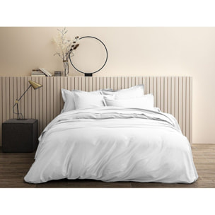 Housse de couette satin de coton blanc optique