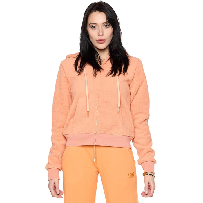 Giacca in sherpa da donna invernale con cappuccio e zip "Relaxed"