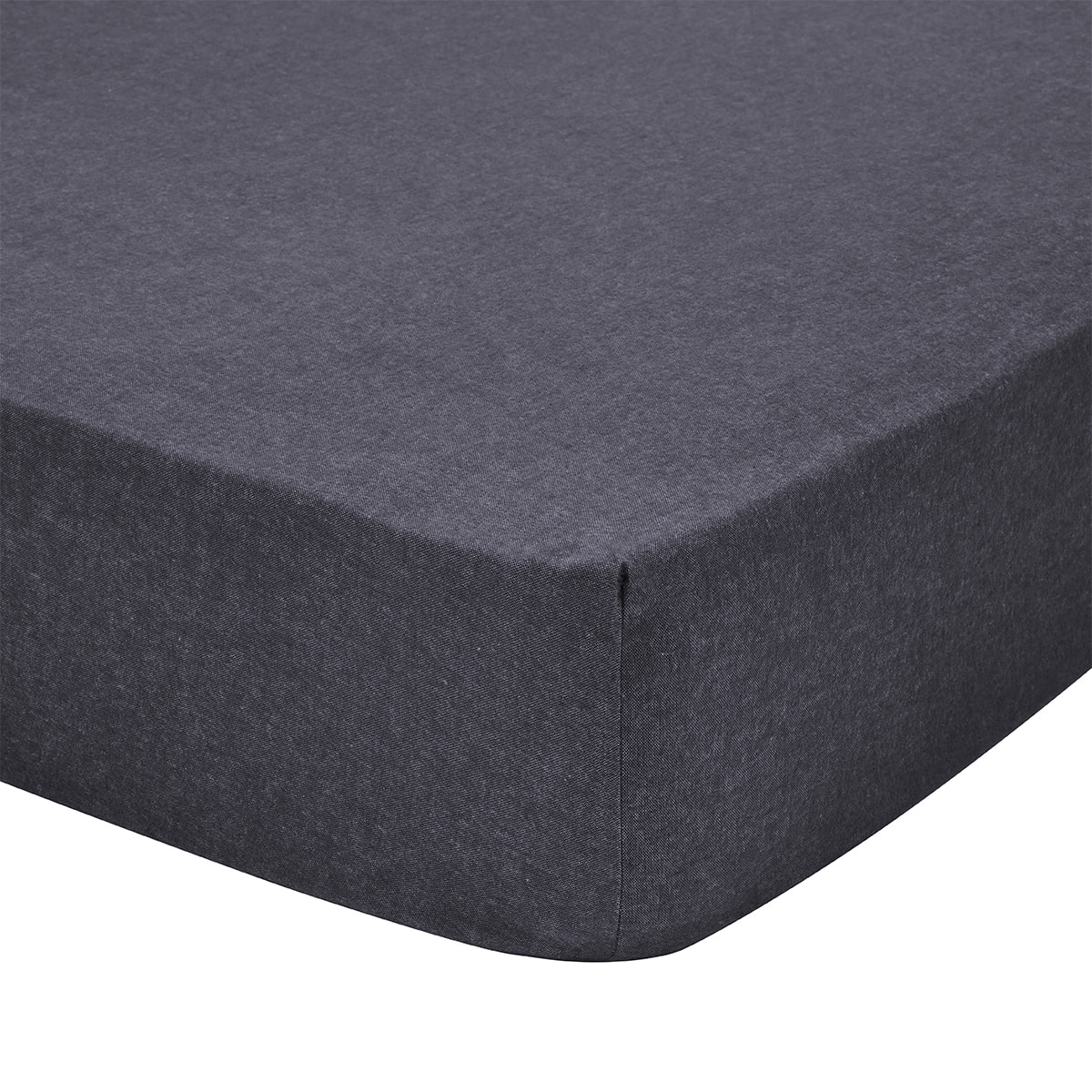 Drap housse uni en flanelle de coton, bonnet de 30cm, FRISSON, Gris Anthracite