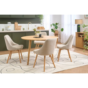 Chaises scandinaves en tissu chenille vert céladon et bois clair (lot de 2) HASTA