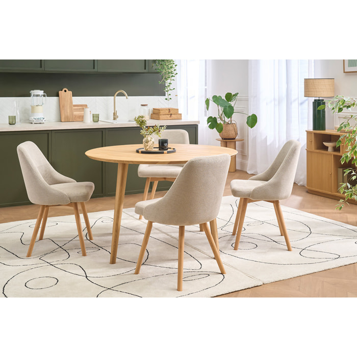 Chaises scandinaves en tissu chenille vert céladon et bois clair (lot de 2) HASTA