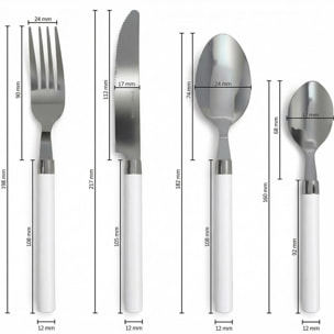 Set 24 Posate in Acciaio Inox 18/10, lavabile in lavastoviglie, design materico, Intrecci