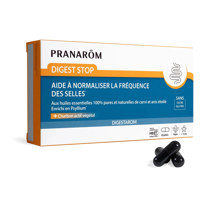 Pranarom - Gélules Digest stop - aident à normaliser la fréquence des selles - 20 GEL