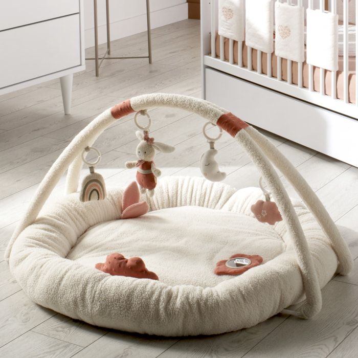 Tapis d'éveil rond en bouclette coton bio