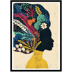 Affiche - Afro Woman - Cats and Dotz by The Artcicle