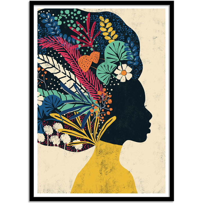 Affiche - Afro Woman - Cats and Dotz by The Artcicle