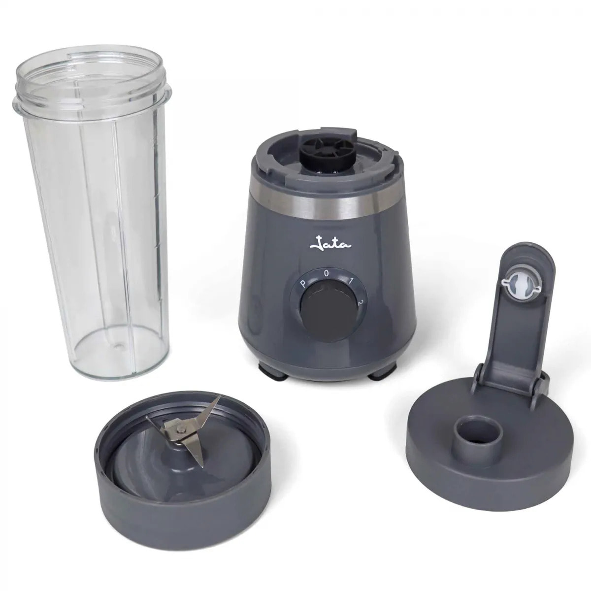 Batidora de vaso portátil JATA JEBT1001 de 600 W. 4 cuchillas. 2 velocidades + pulse. Pica hielo