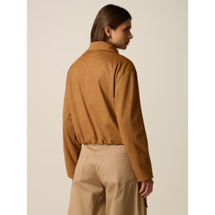 Oltre - Giubbotto corto con zip - Marrone