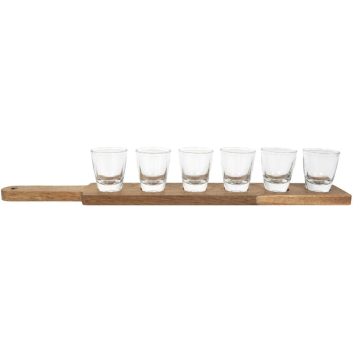 Verre COOK CONCEPT Shooter 6pcs support acacia M8
