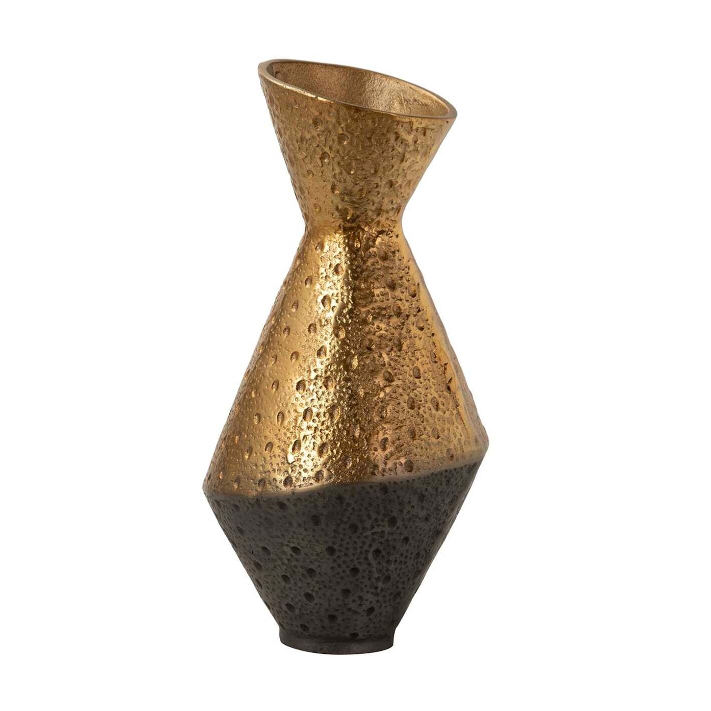 Florero Aluminio Black / Dorado 17x17x33 Cm