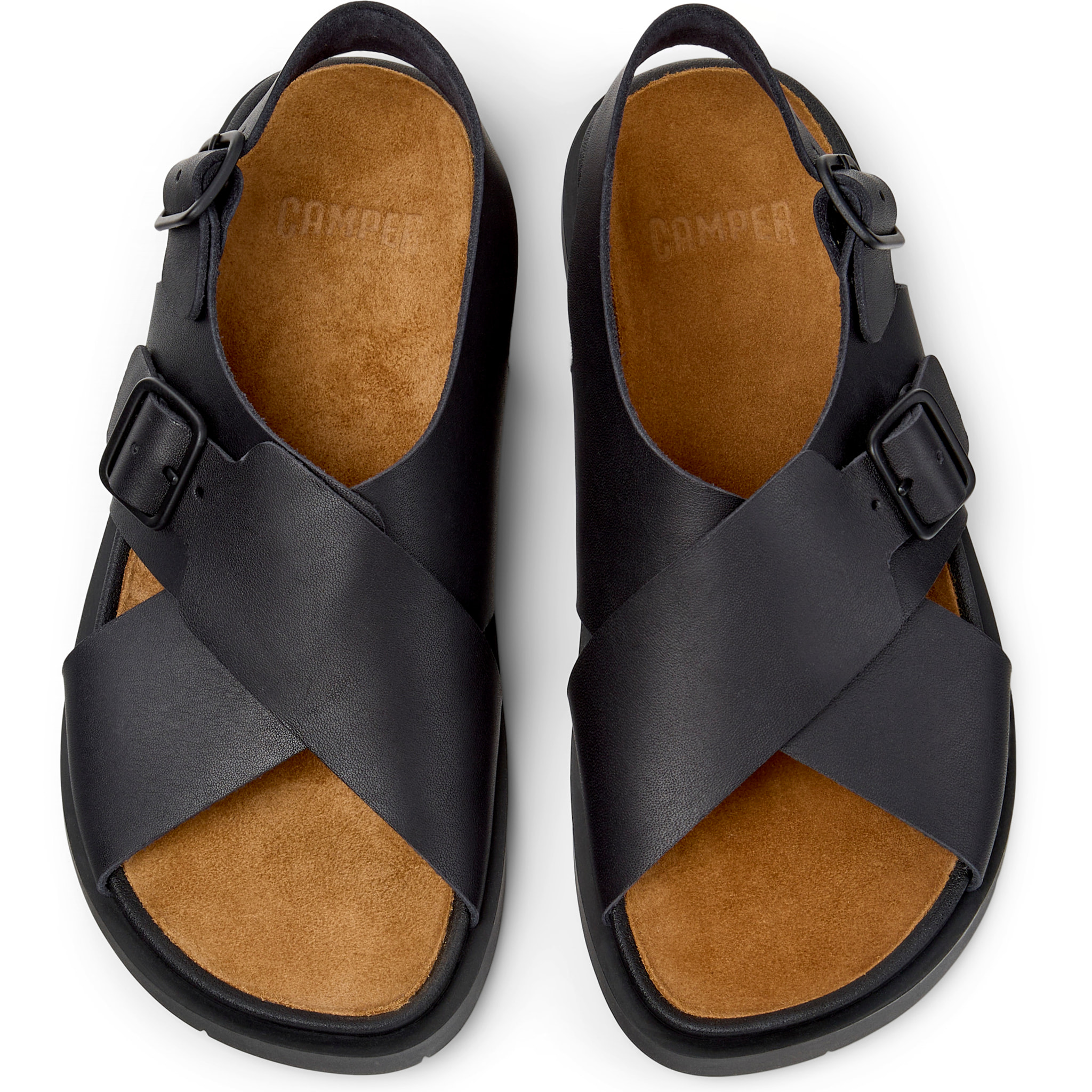 Sandalias - CAMPER Lluc Sandal - Negro - Cuero liso