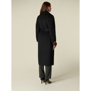 Oltre - Cappotto doppiopetto misto lana - Nero