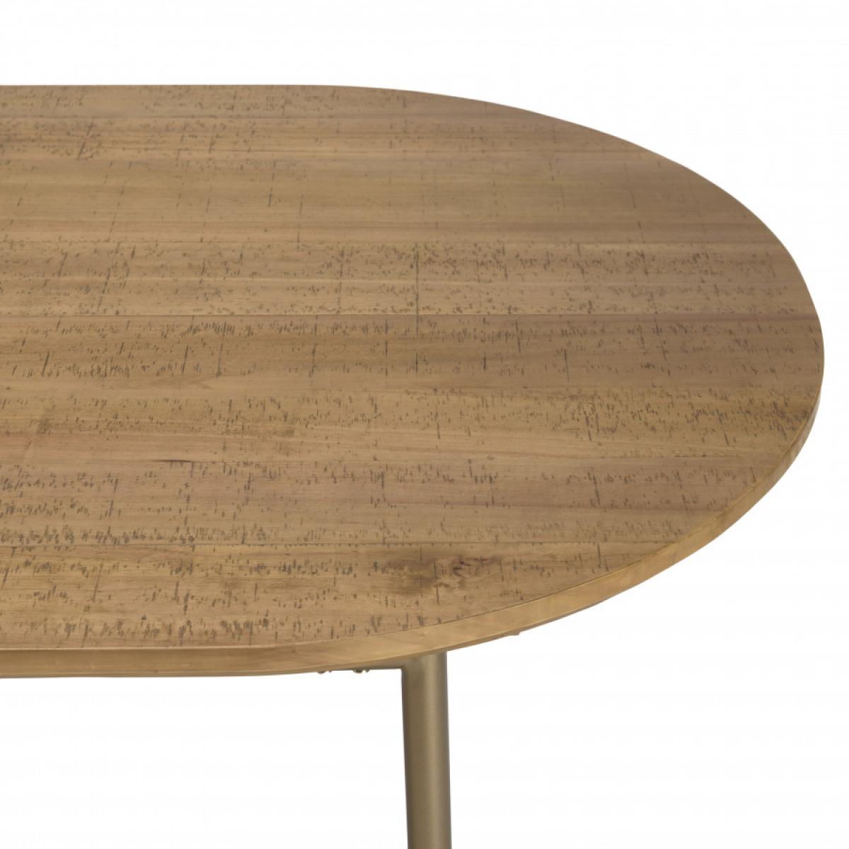 YSEULT - Table à manger ovale 6 personnes 180x90cm bois peuplier couleur naturelle