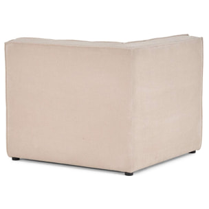 Ellie - module d'angle en velours texturé - Beige
