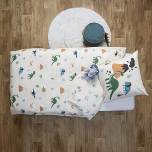 Parure de lit imprimée Au pays des dinosaures 140x200cm