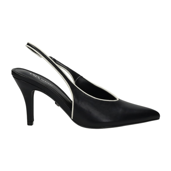 Décolleté sling back Donna Tata Italia Nero