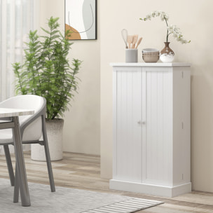 Armario de Cocina, Armario Despensa Cocina, con 2 Puertas, 16 Estantes, Alacena Moderna, con Estantes Ajustables, para Comedor, Salón, 60x30x104 cm, Blanco