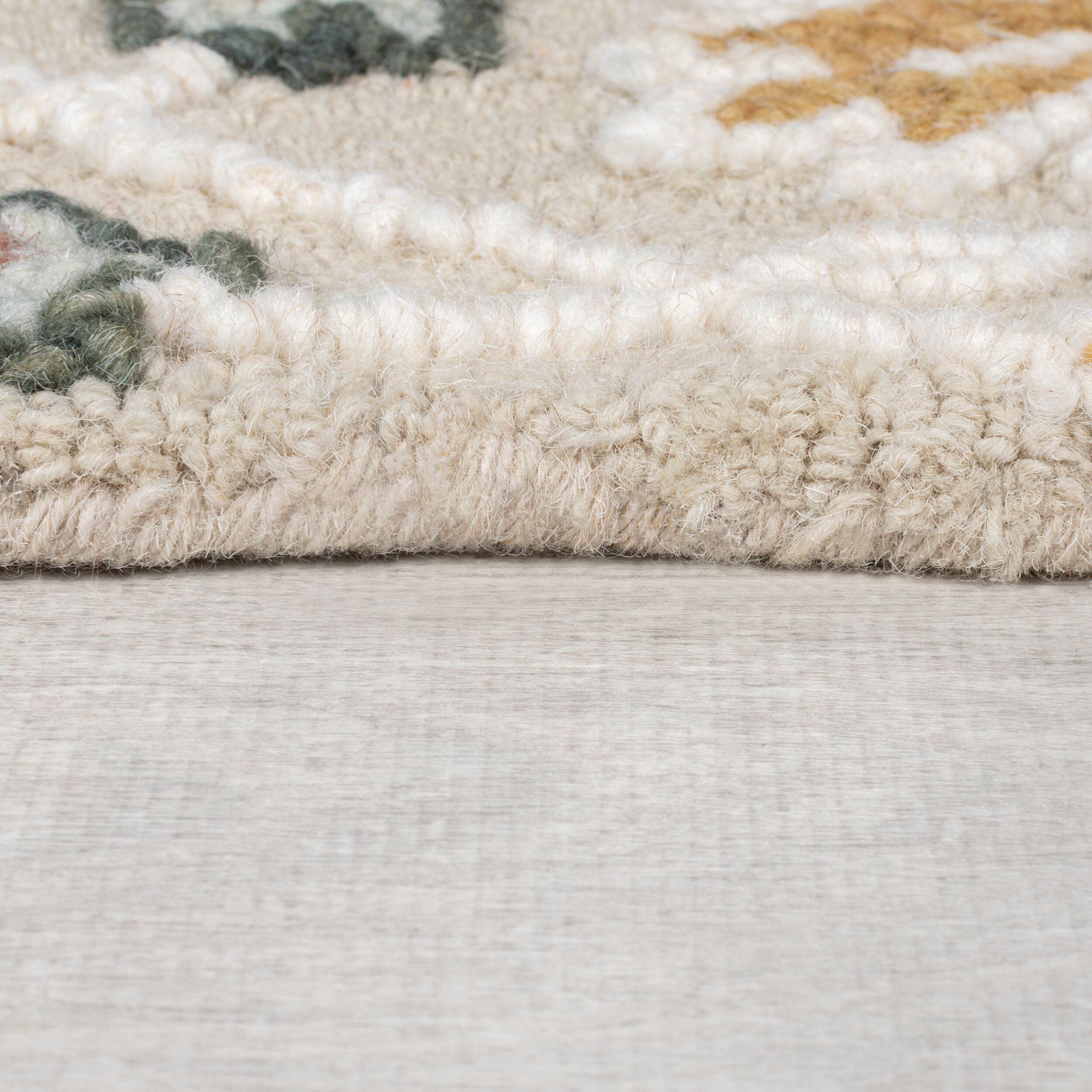 Tapis en laine floral DAPHNE Rose