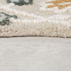 Tapis en laine floral DAPHNE Rose