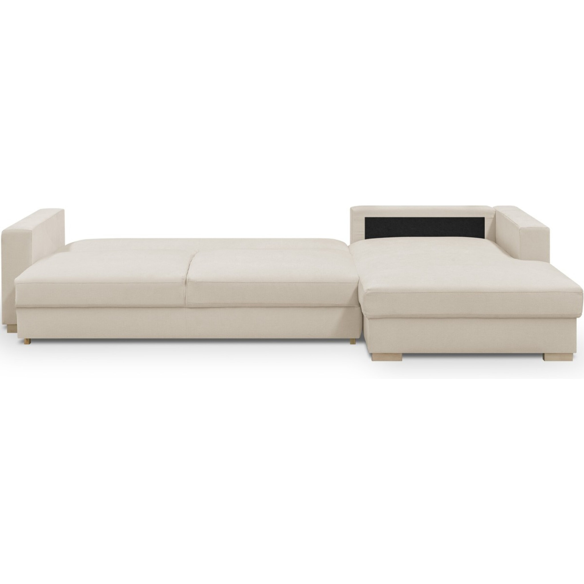 Canapé d'angle à droite convertible 5 places en tissu chenille - ROBIN