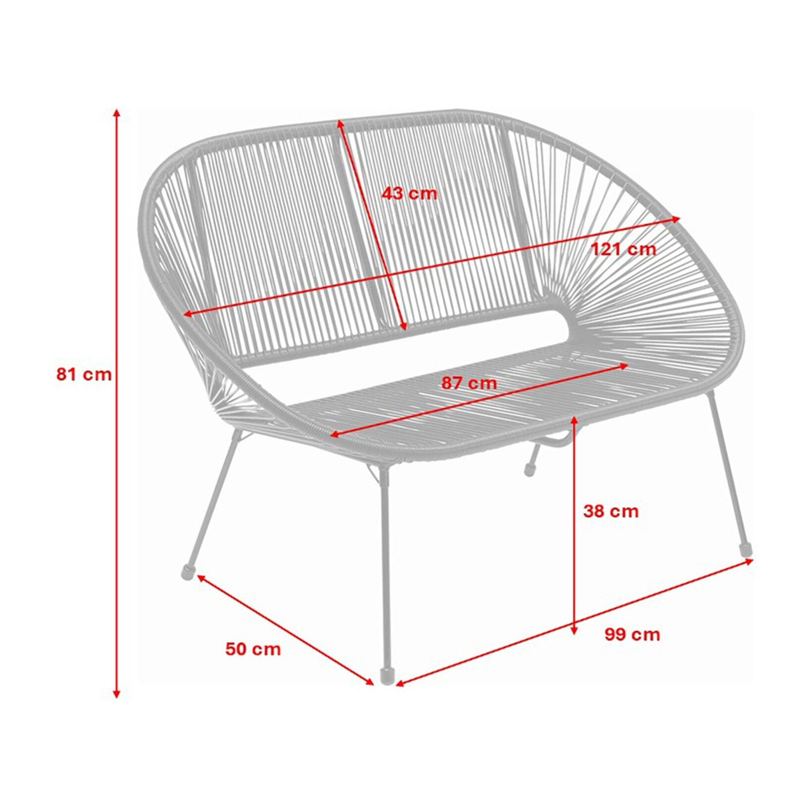 Banquette Acapulco Mono noire Kare Design