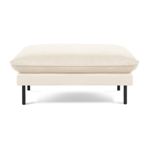 Pouf "Vienna" en velours beige clair