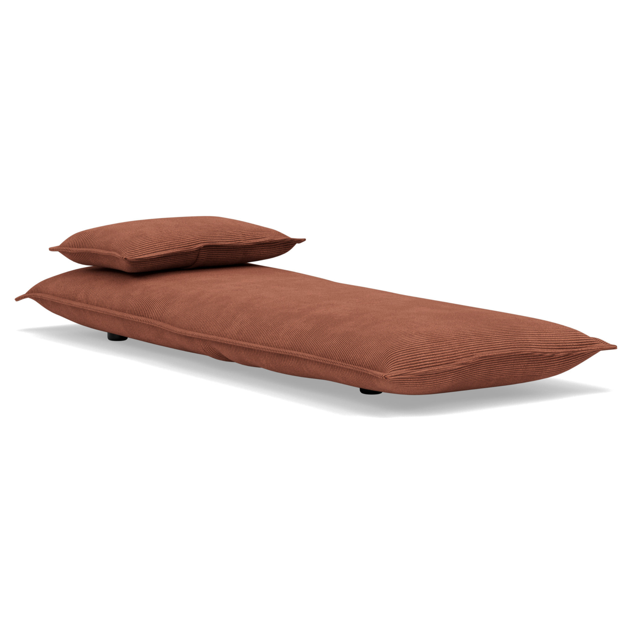 Candice - Banquette 1 place convertible clic-clac en velours côtelé - Terracotta