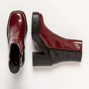 Botines con tacón 1974 NAPPA SHINNY BURDEOS-FLAMINGO/BERNA color Burdeos-flamingo