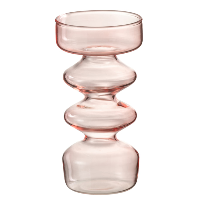 J-Line vase Luna - verre - rose - small - 14 cm de hautuer