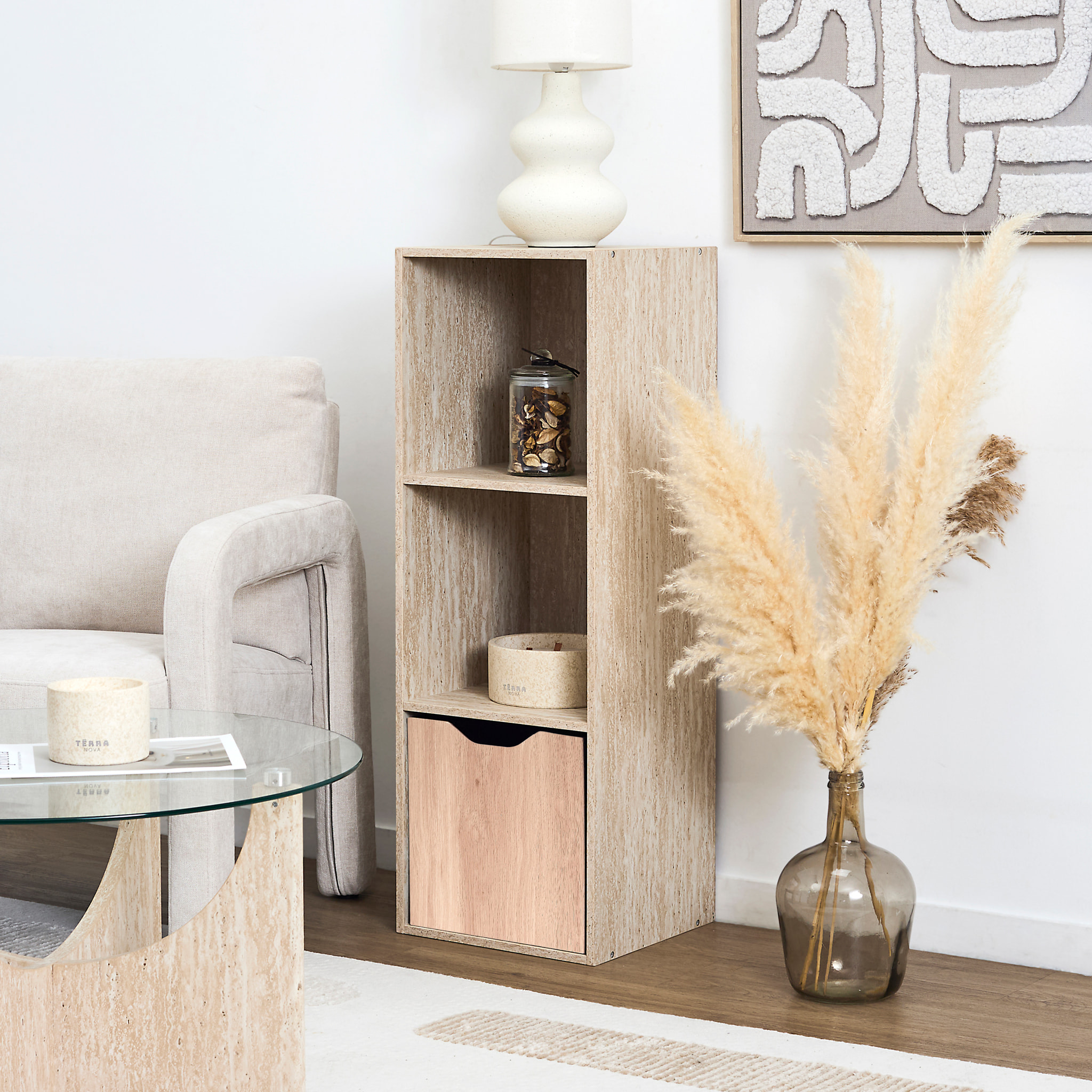 Cube de Rangement Pliable - HOME DECO FACTORY - Klaus Bali - Noir et Marron