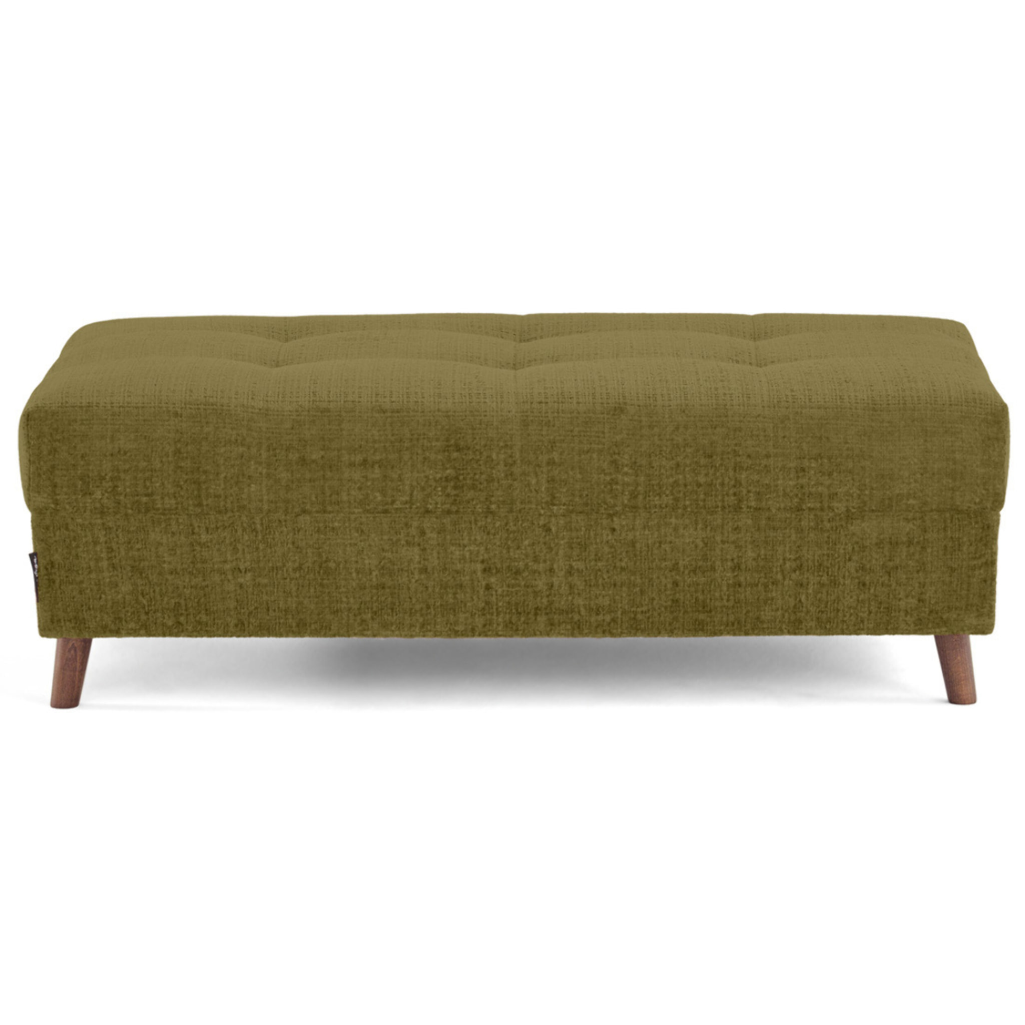 Rune - pouf en velours texturé - Vert Olive