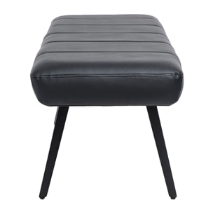 Banc noir, bois foncé et métal noir L123 cm ELIOR
