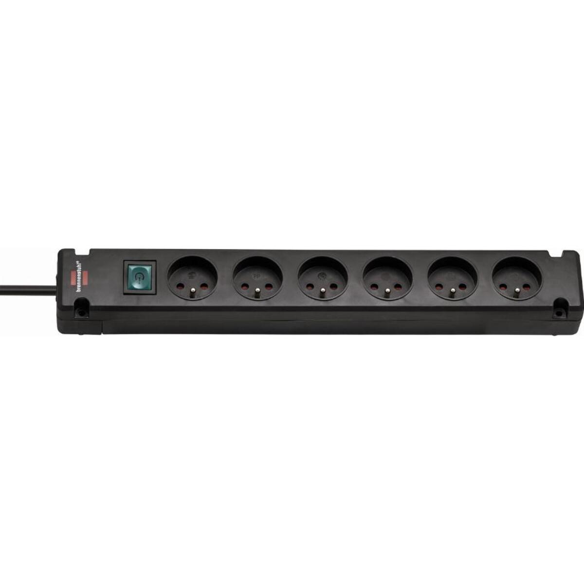 Multiprise Bremounta 6 prises BRENNENSTUHL - 3m - H05VV-F3G1.5 avec interrupteur - noir - 1150651316