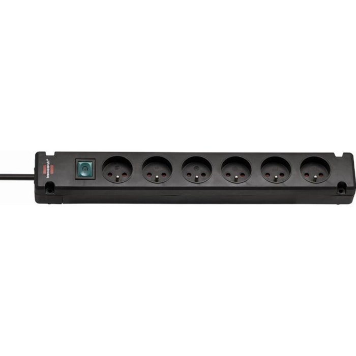 Multiprise Bremounta 6 prises BRENNENSTUHL - 3m - H05VV-F3G1.5 avec interrupteur - noir - 1150651316