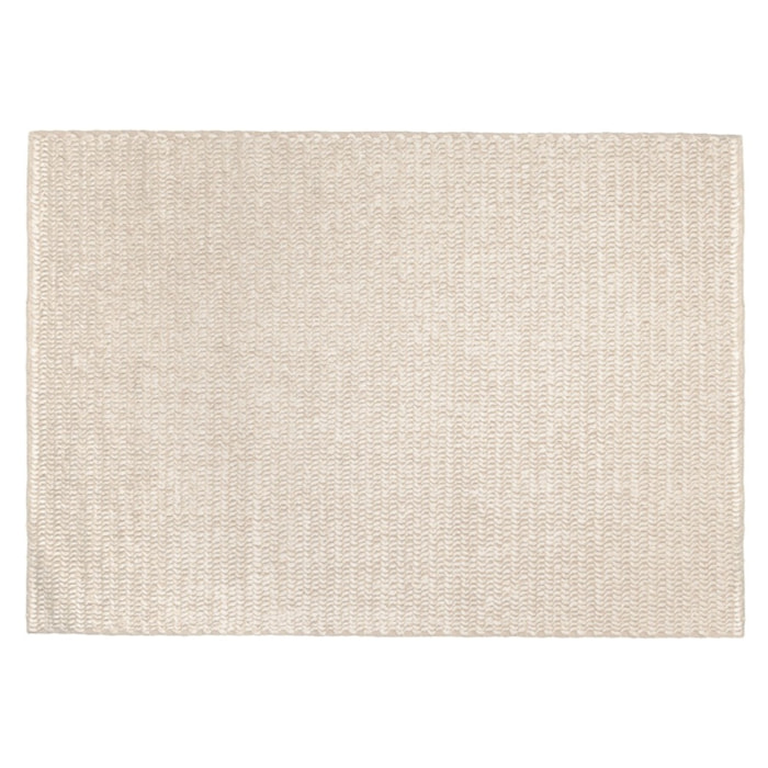 QUENTIN - Tapis rectangulaire 160x230cm en laine tissée couleur beige