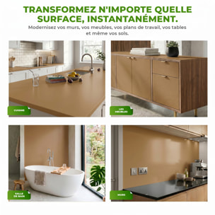 Rouleau adhésif décoratif Vinyle au Mètre - Cuivre - Sticker Lavable Imperméable Mur Cuisine Meubles