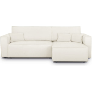 Canapé d'angle convertible 4 places en tissu chenille - LIVIA