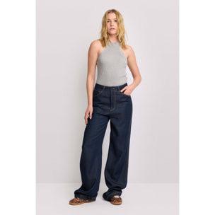 Kocca - Pantaloni jeans wide leg Donna, Tinta unita