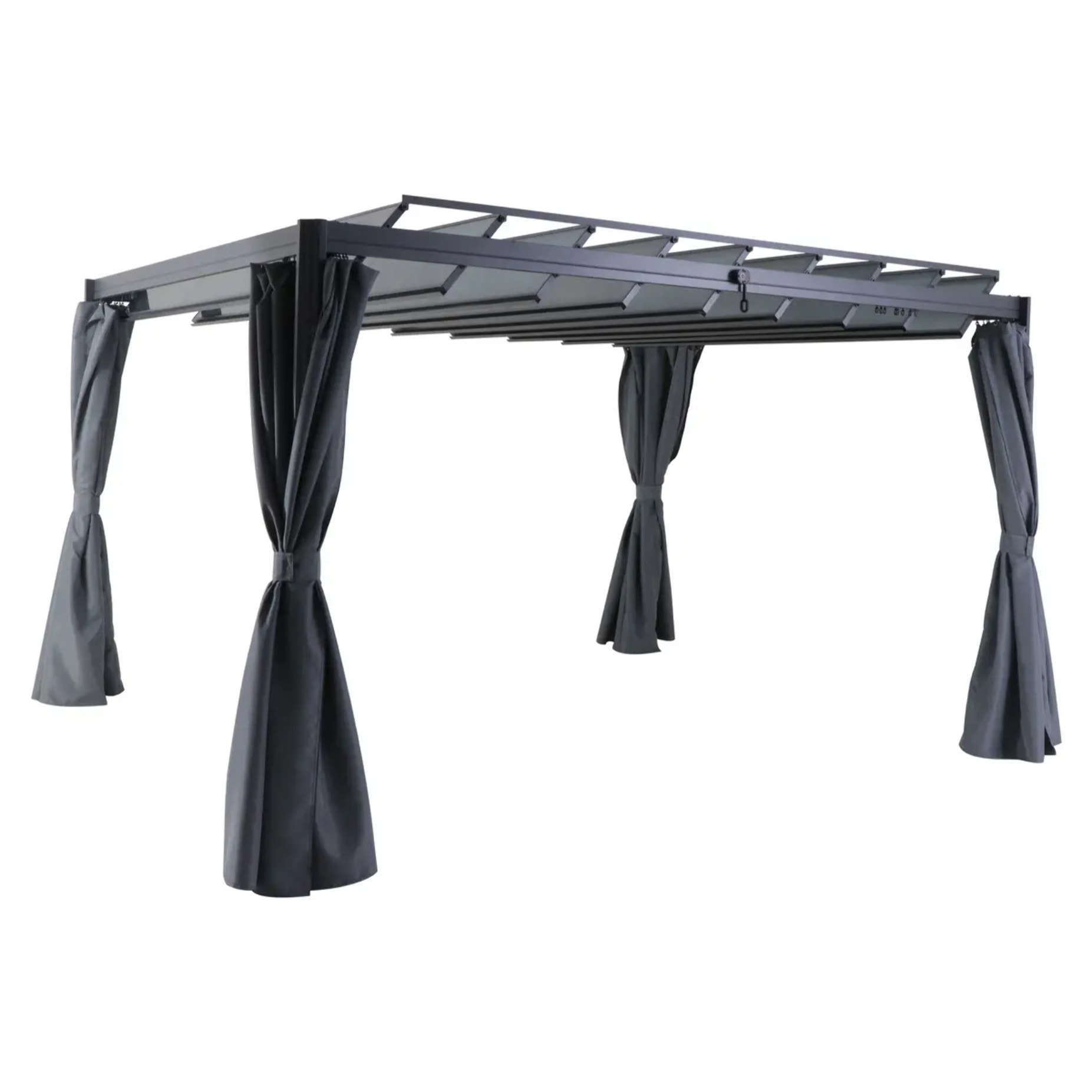 Rideaux pour pergola "Belize" ardoise 4x3m en polyester