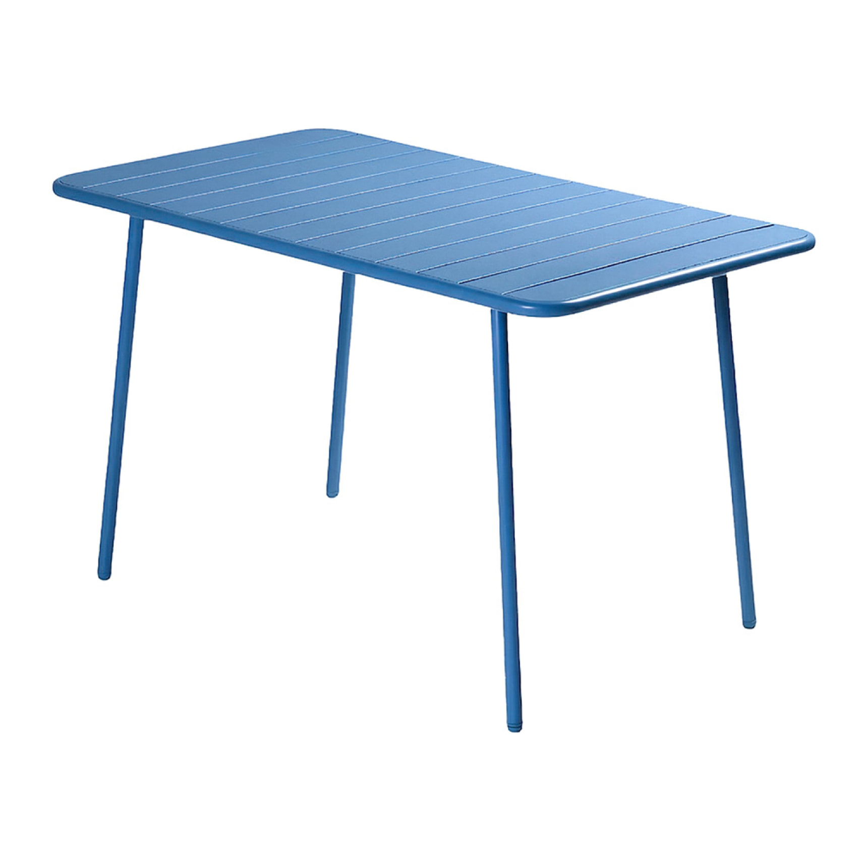 Ensemble table de jardin 120 cm et 4 chaises bleu EVORA