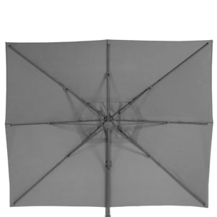 Parasol déporté rectangulaire inclinable Éléa Ardoise