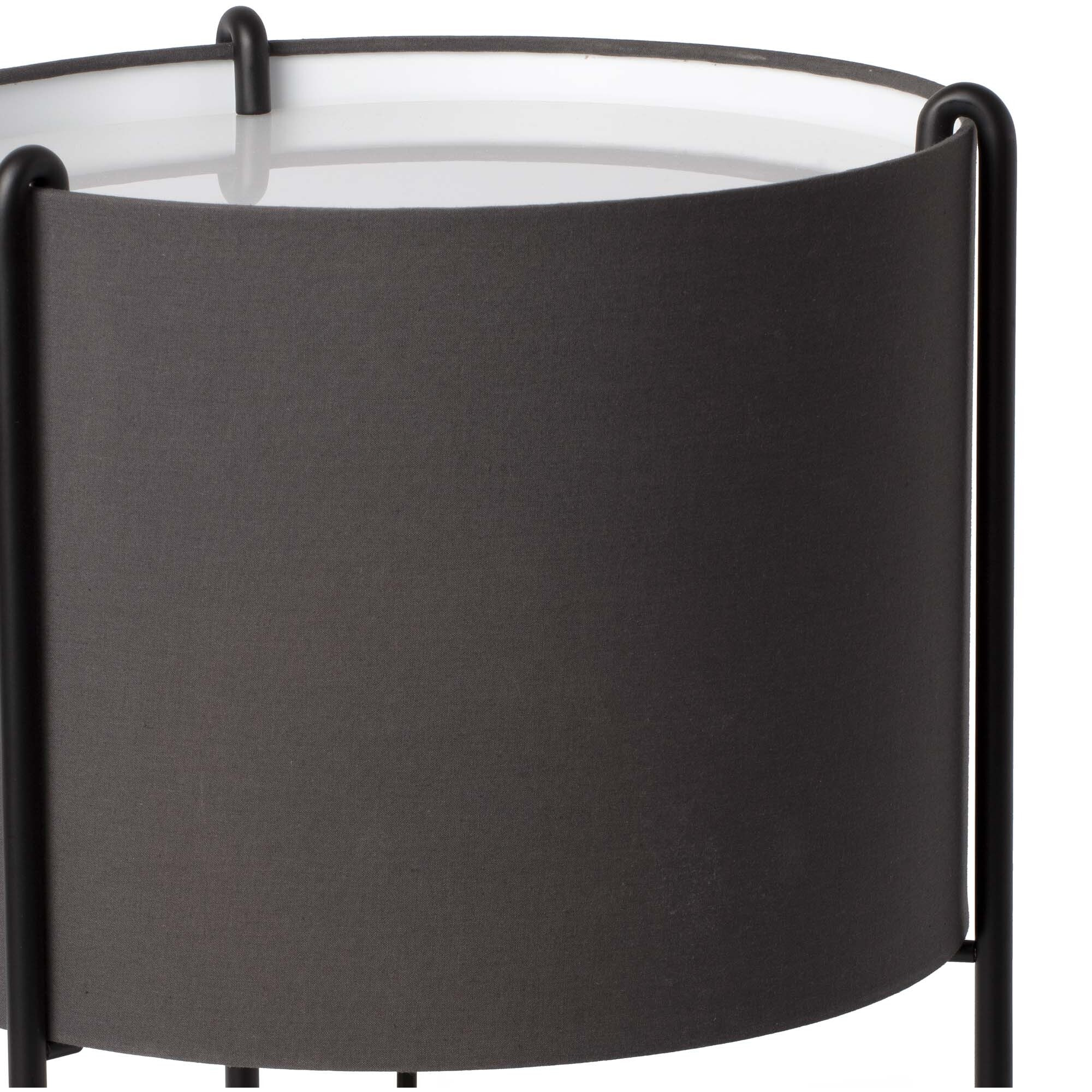 DRUM Lampe de table noire/gris