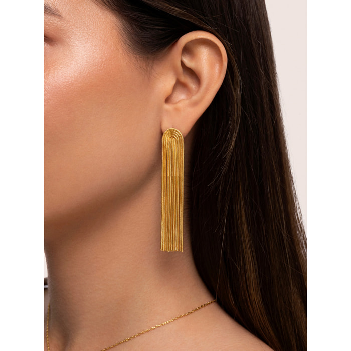 Orecchino waterfall in Acciaio Placcato Oro