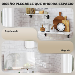 Juego de 2 Mesas Plegables de Pared Escritorios Flotantes para Espacios Pequeños Mesas Abatibles para Cocina Comedor Estudio Dormitorio y Salón Blanco Brillo