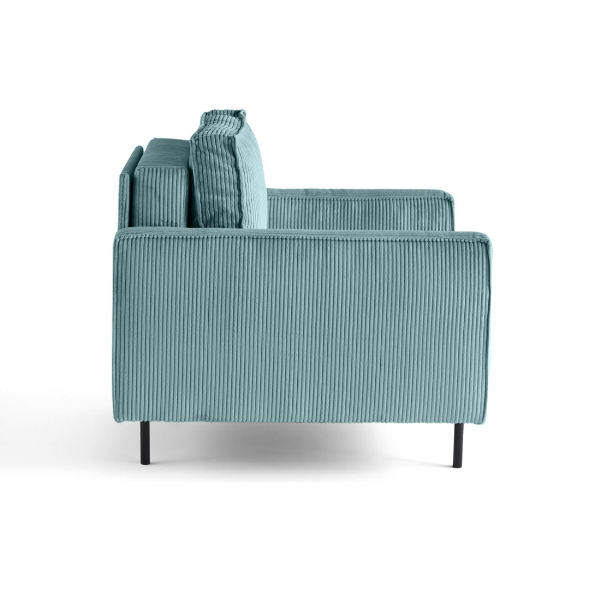 Charlie - fauteuil - pieds hauts - en velours côtelé - Bleu