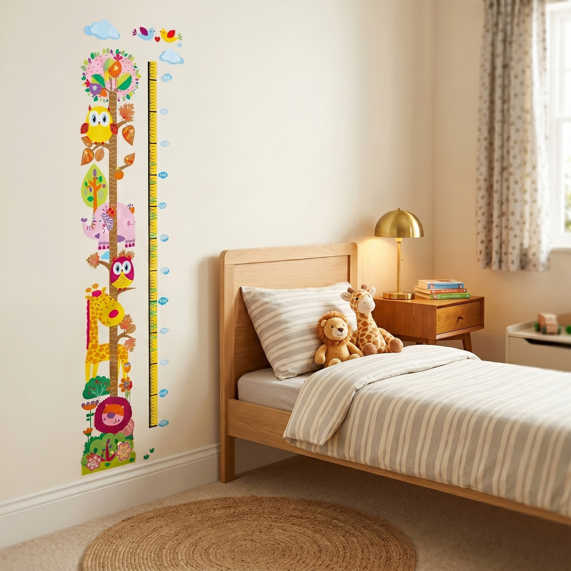 Stickers Muraux décoration adhésifs toise hiboux et girafe