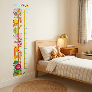 Stickers Muraux décoration adhésifs toise hiboux et girafe