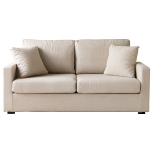 Canapé 3 places convertible beige BASTIEN