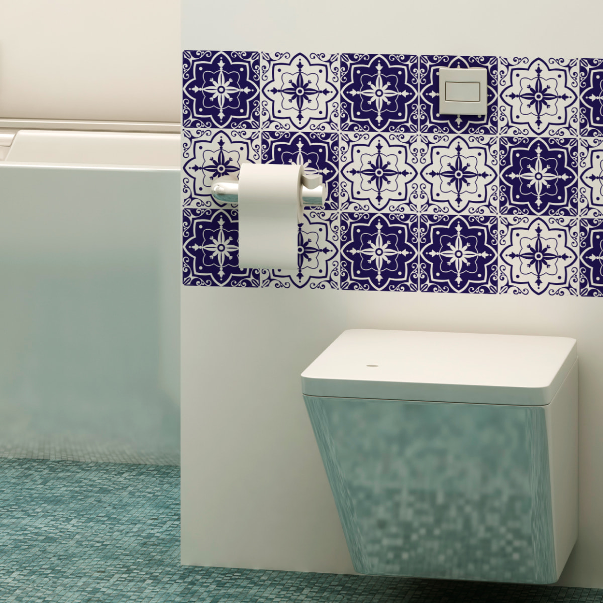 Stickers muraux - Sticker Mural Carrelage adhésif Cuisine Salle de Bain - 9 STICKERS CARRELAGES AZULEJOS CARLOTA